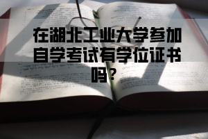 在湖北工业大学参加自学考试有学位证书吗?