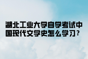 湖北工业大学自学考试中国现代文学史怎么学习?